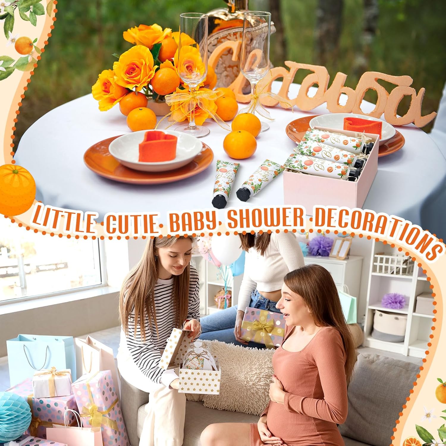 48 Sets Oh Baby Little Cutie Hand Cream Gifts Bulk Baby Shower Favors Travel Size Hand Lotion for Dry Cracked with Tags Organza Bags Shower Party Supplies for Guest Kids