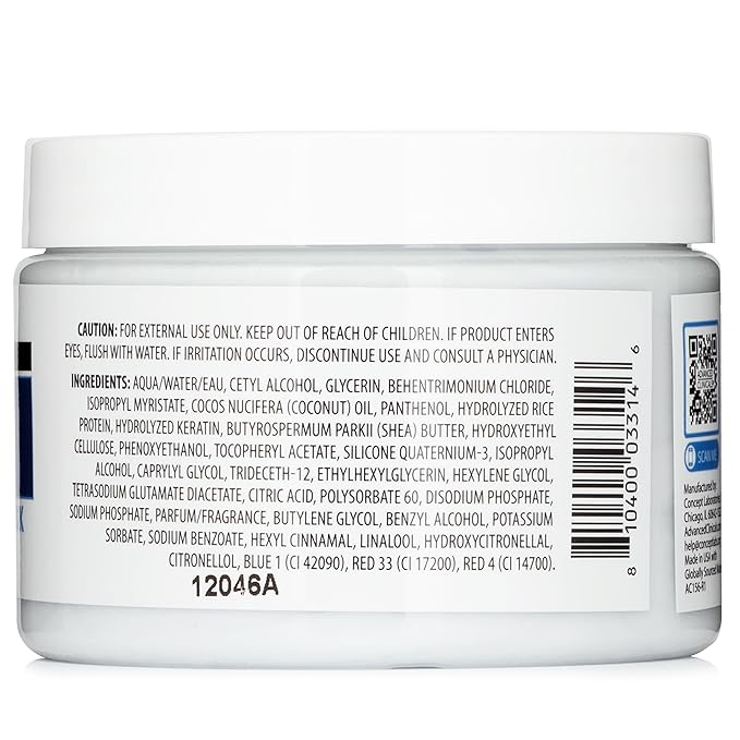 Advanced Clinicals Keratin Hair Mask Treatment, 12 Fl Oz (2-Pack), For Color Treated Hair, Detoxifying + Fortifying Repair Conditioner with Shea Butter, Helps Strengthen Broken Hair