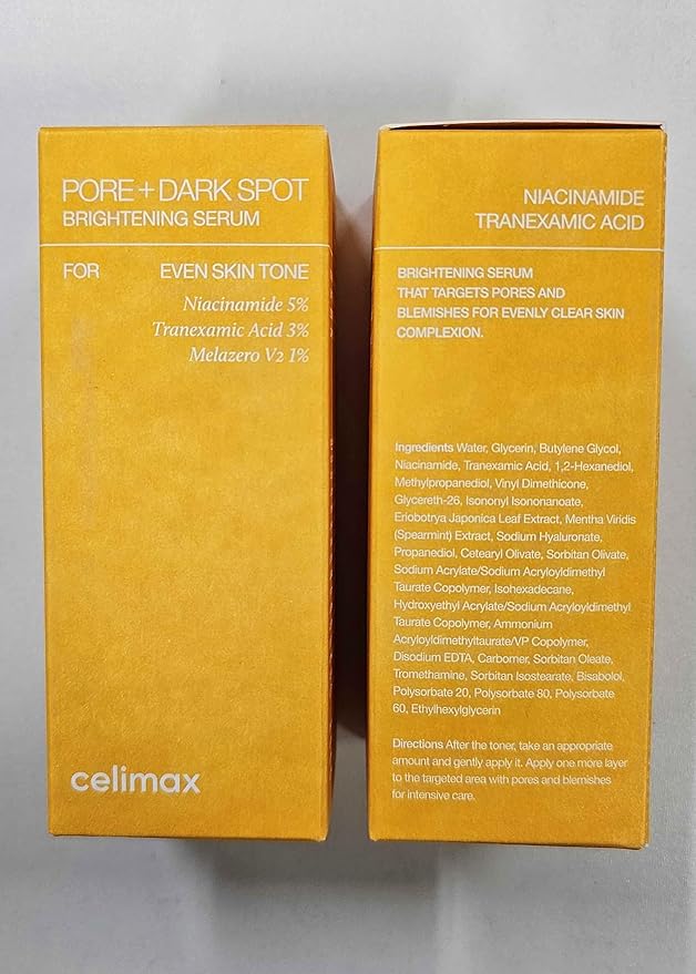 celimax Pore+Dark Spot Brightening Serum 30ml | Gel-like Serum for Enlarged Pores with Niacinamide, Tranexamic Acid, Pore Minimizer, Non-Irritating, Hydrating, For Sensitive Skin, hyperpigmentation