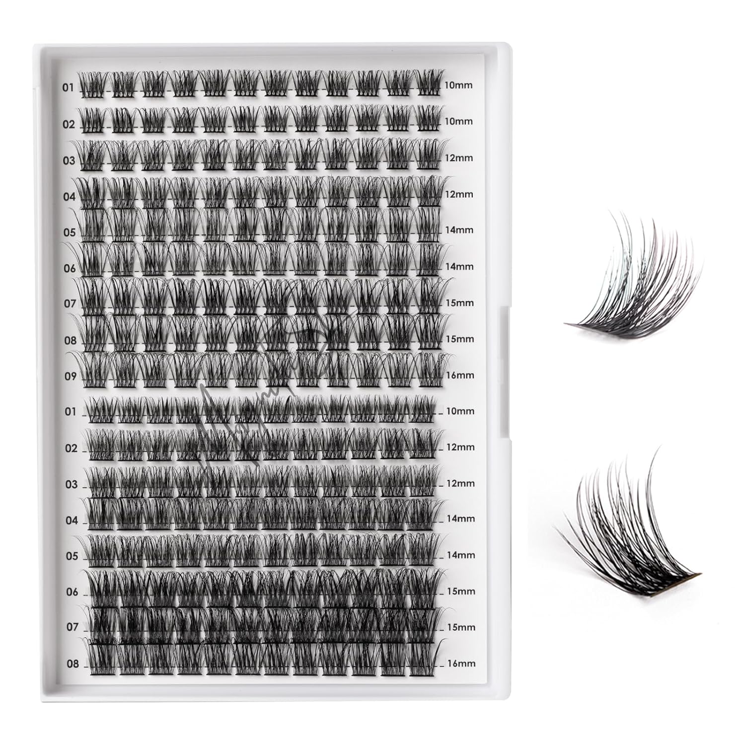Lash Clusters 204 Pcs Individual Lashes Clusters Eyelash Extensions False Eyelashes DIY Lash Extension Kit Reusable False Eyelashes Natural Look Mix 10-16mm C D Curl(DM20+DM23)