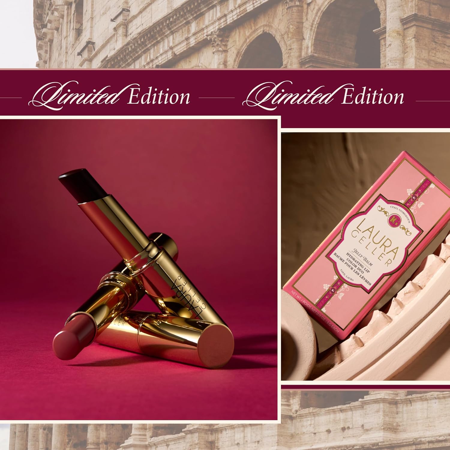 LAURA GELLER NEW YORK Jelly Balm Hydrating Lip Color Duo - Very Black Cherry + Sugar & Spice - Holiday 2024