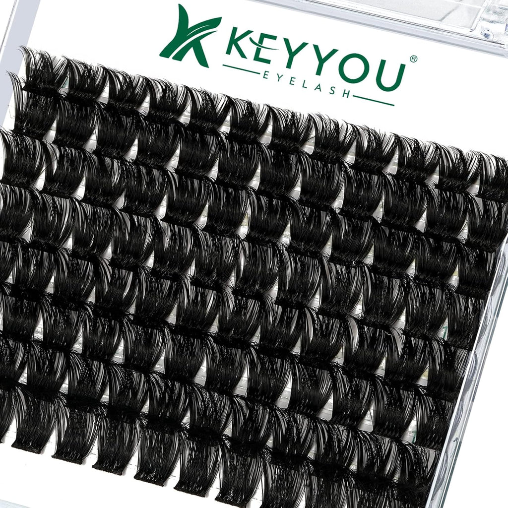 Lash Clusters 96pcs Individual Lashes Y02 D Curl 10-18MIX Cluster Lashes KEYYOU Volume Wispy Lash Extension Soft&Comfortable Easy DIY at Home(Y02,D-10-18MIX)