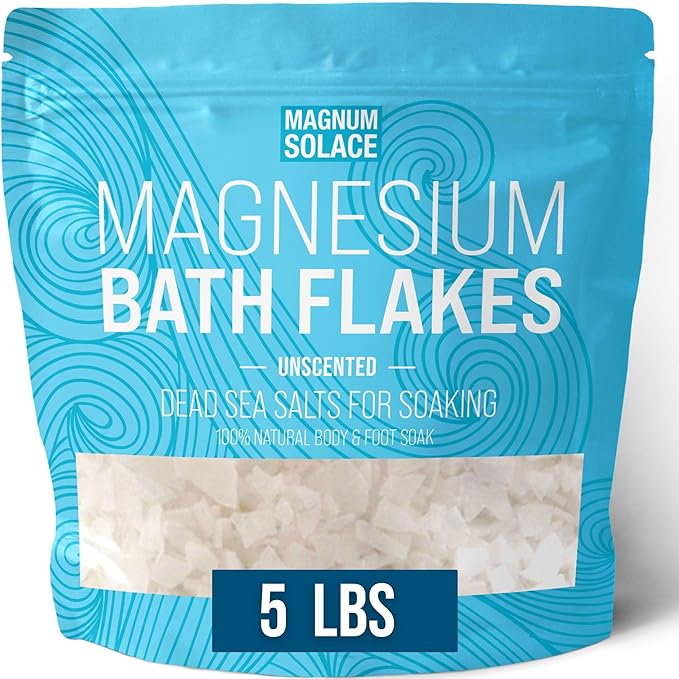 Magnesium Flakes for Bath - Magnesium Chloride Flakes - Dead Sea Salts for Soaking, 5.0 LBS