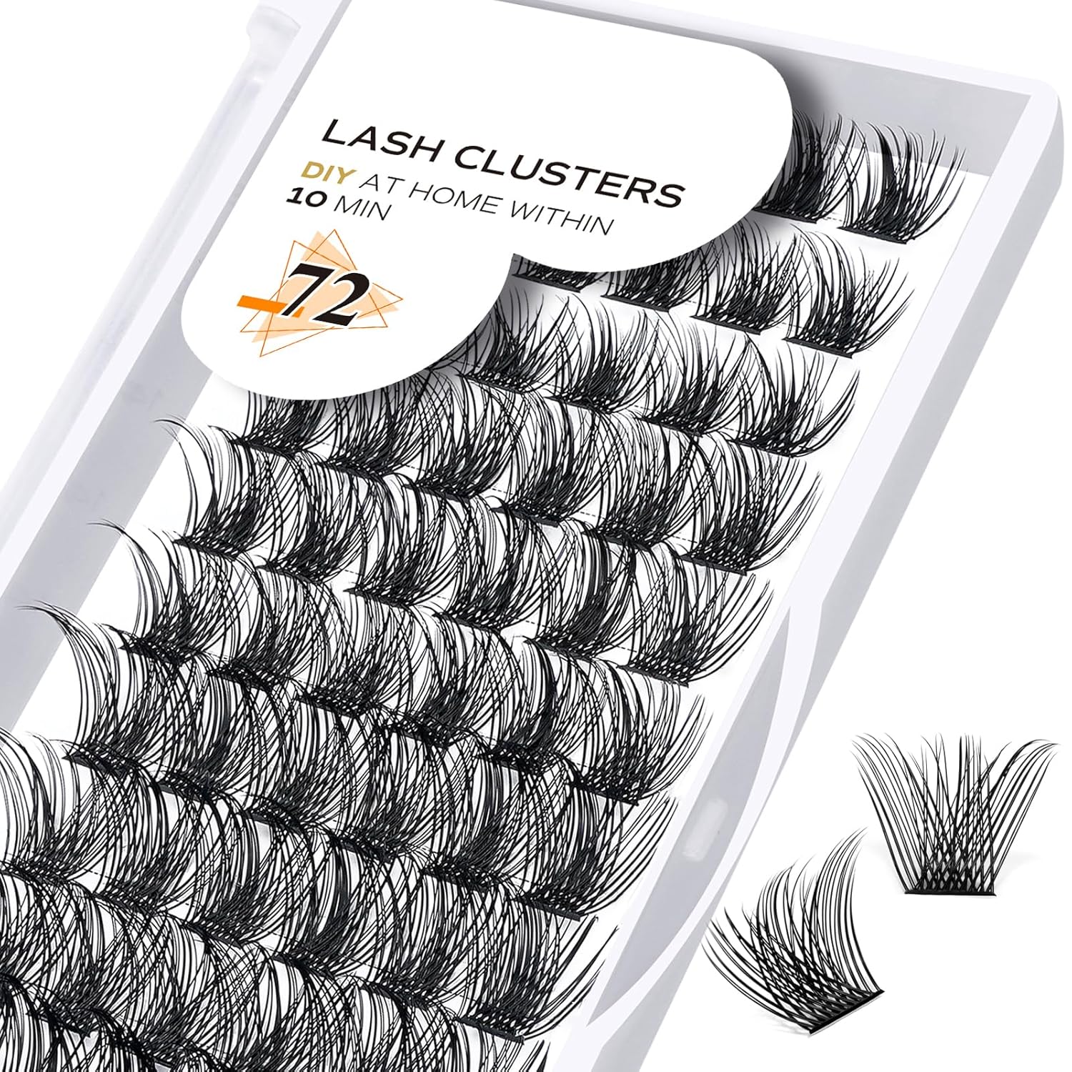 Lash Clusters B02 D Curl 12mm DIY Eyelash Extensions 72 Clusters Lashes B&Qaugen Mega Volume Individual Lashes Eyelash Clusters Extensions Wispy Individual Lashes Cluster DIY at Home (NM-D-12mm)