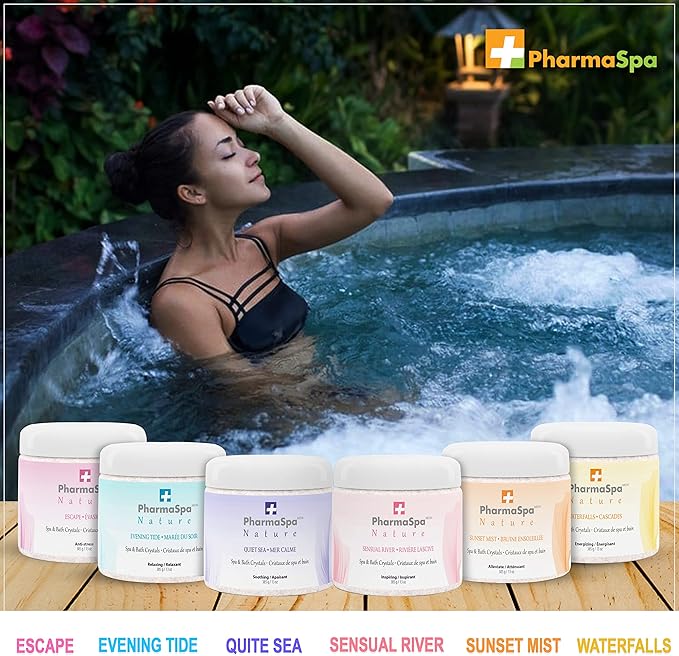 Nature: Spa and Bath Crystals with All-Natural Extracts - 385 g/13 oz – Epsom Bath Salt for Hot Tub Aromatherapy and Relaxation – Gluten Free, Parabens Free, Cruelty Free (Quiet SEA)