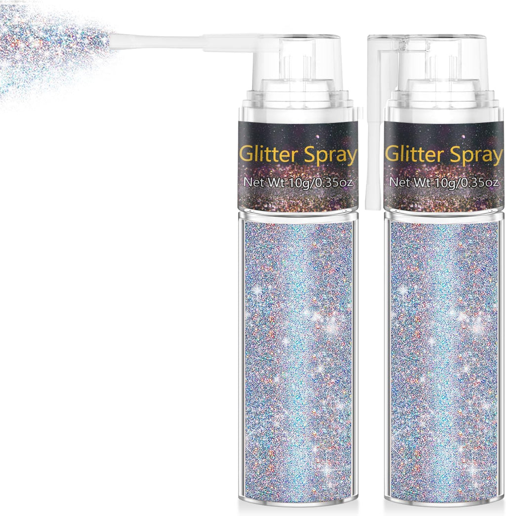 Hair and Body Glitter Spray, 1PC Glint-Rainbow Hair Glitter Extra Fine Face Shimmer Powder for Clothes, Festival Loose Sparkle Powder for Rave Clothes Nail Art Easter Halloween Crafts (Glint-Rainbow)