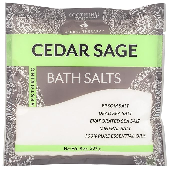 Soothing Touch Bath Salts Pouch, Cedar Sage, 8 Ounce
