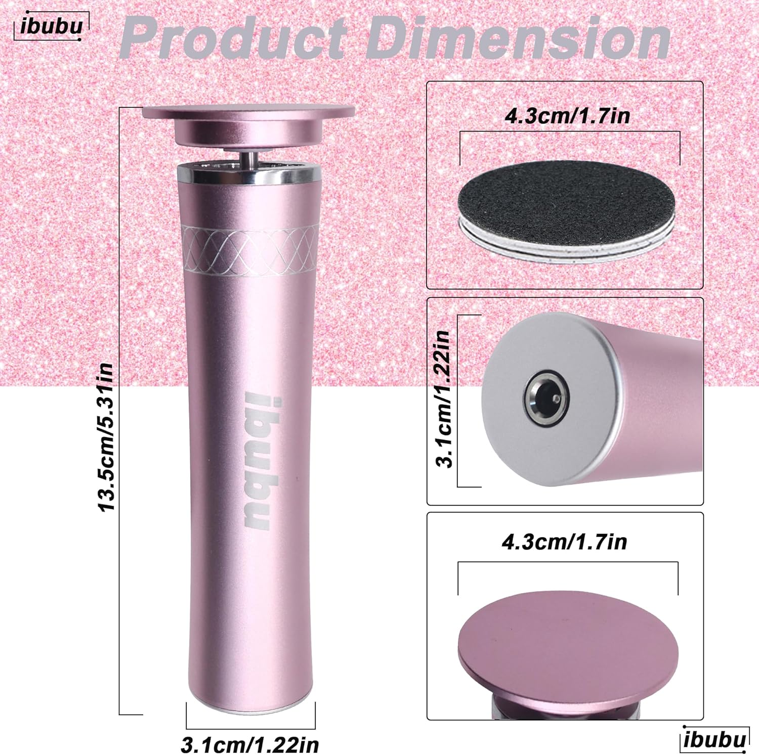 Upgrade Electric Feet Callus Remover Professional Powerful Foot File Pedicure Grinder Sanders 24V Power 1200RPM Speed Adjustable for Dead Dry Crack Skin Calluses (Pink)