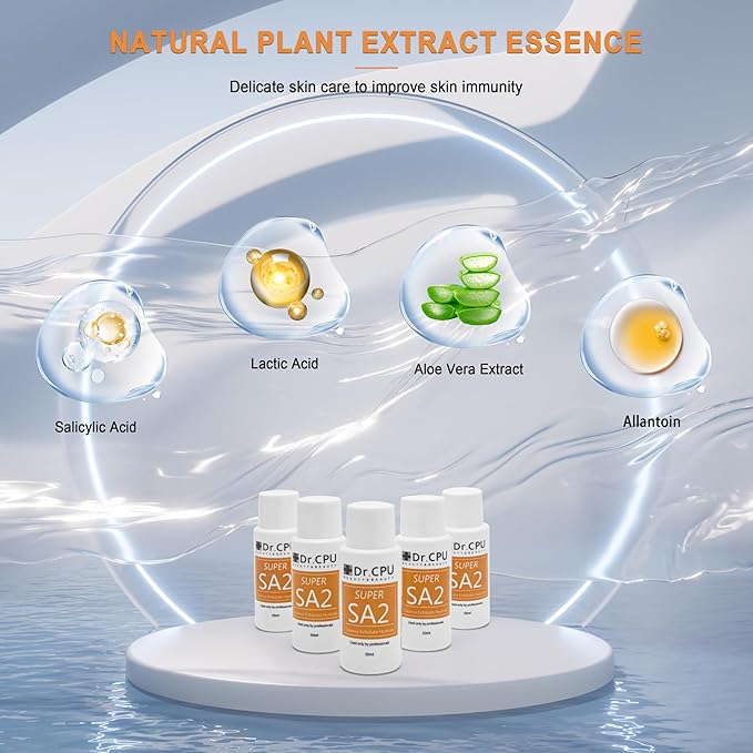 Water Peeling Hydrofacial Skincare Face Moisturizer Cleaning Skin Serum Aqua Peel Concentrated Solution 30ml/1.01oz Per Bottle Dilute to 800ml/27oz Solution Use AS1 SA2 AO3 5 Bottles Per Set(SA2)