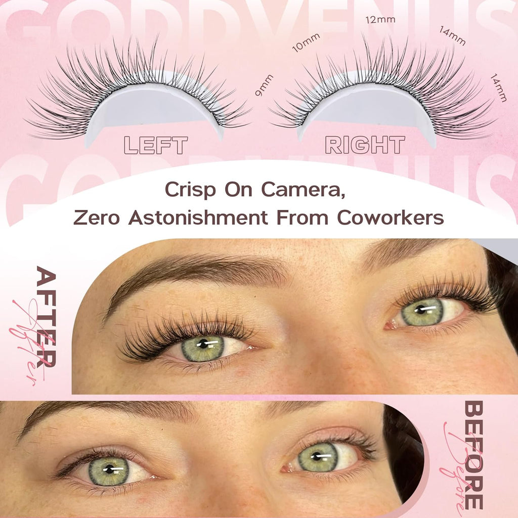 Lash Clusters Wispy 9-14mm Eyelash Clusters Natural DIY Cluster Eyelash Extensions Lash Individual 300pcs Short C Curve