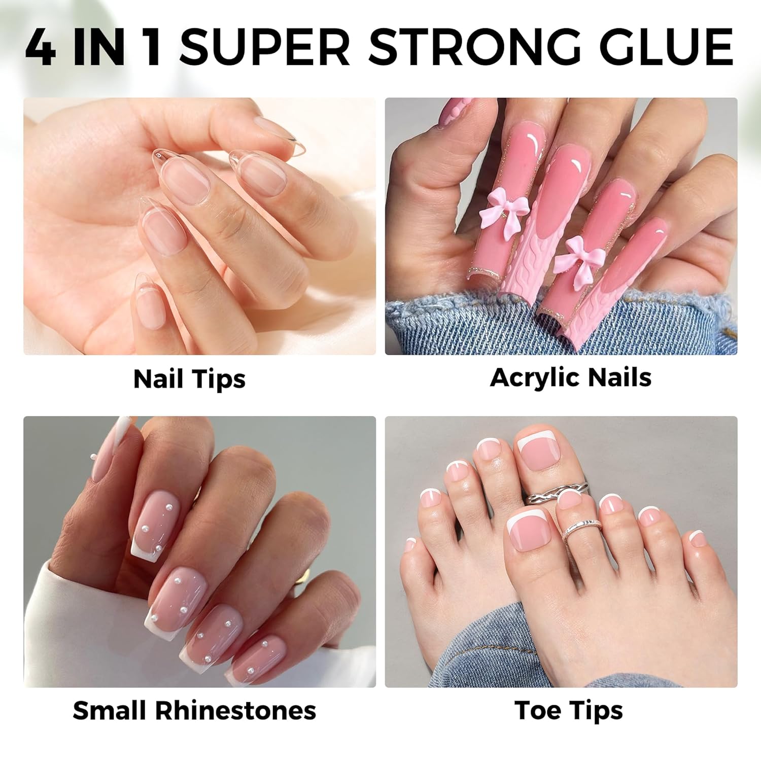 Nail Glue Gel for Nail Tips, Super Strong Solid Gel Glue U V Cured Needed, 15ml Soak Off Soft Adhesive Bonding for Acrylic Nails, Nails Extension Fake Nails
