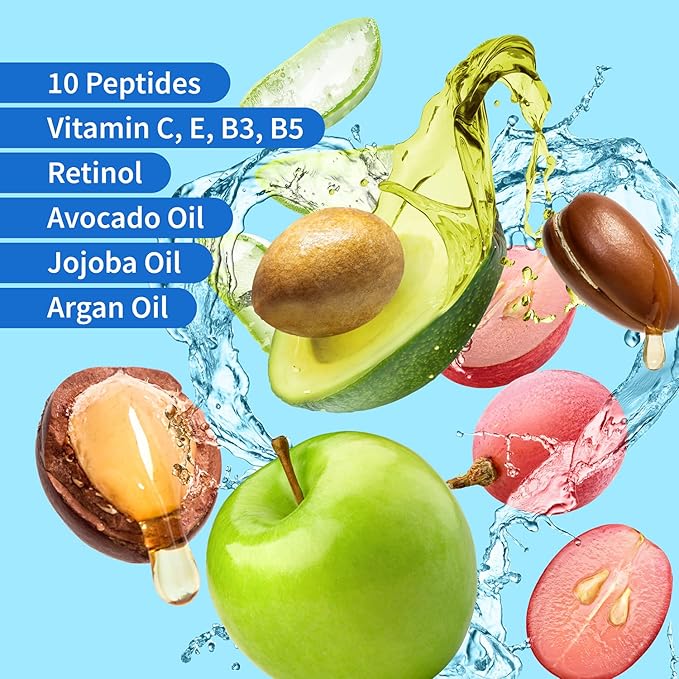 Ebanel Hyaluronic Acid Serum for Face with Peptides, Deep Hydrating Anti Aging Serum, Visibly Plump, Firm & Smooth Skin, Reduce Redness with Vitamin C, E and B5, Niacinamide, Aloe, Jojoba Oil, MSM