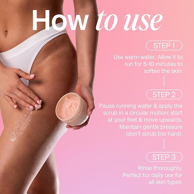 Bali Body Essentials Body Scrub | Nourishing Plant Based Oils, Sugar Based Scrub Gently Exfoliates and Replenishes Moisture for All Skin Types | Vegan, Cruelty Free, Australian Made (250 ml/8.4 fl oz)