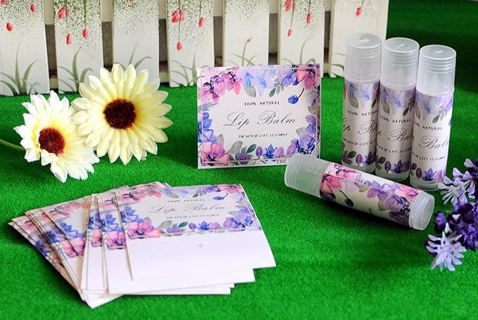 Assorted T5 Adensive Lip Balm Label Sticker for Container - 100pcs Paper Labels