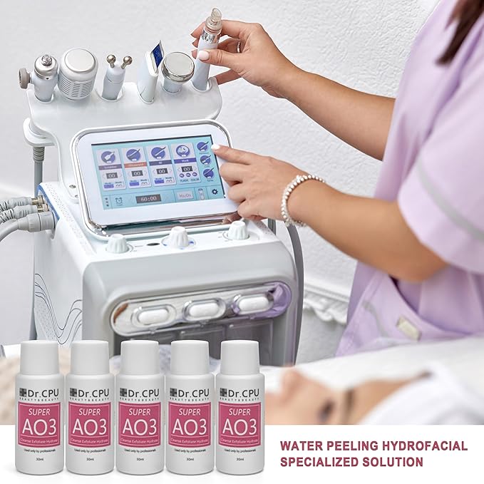 Water Peeling Hydrofacial Skincare Face Moisturizer Cleaning Skin Serum Aqua Peel Concentrated Solution 30ml/1.01oz Per Bottle Dilute to 800ml/27oz Solution Use AS1 SA2 AO3 5 Bottles Per Set(AO3)