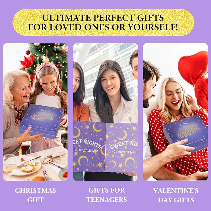 Beauty Advent Calendar 24 Days of Holiday Advent Calendar for Women, Mom, Wife, Her Holiday Gift,Pamper Kit- Unique Lavender Spa Gifts Basket Set Self-Care Spa Set – Body Care Skin Care