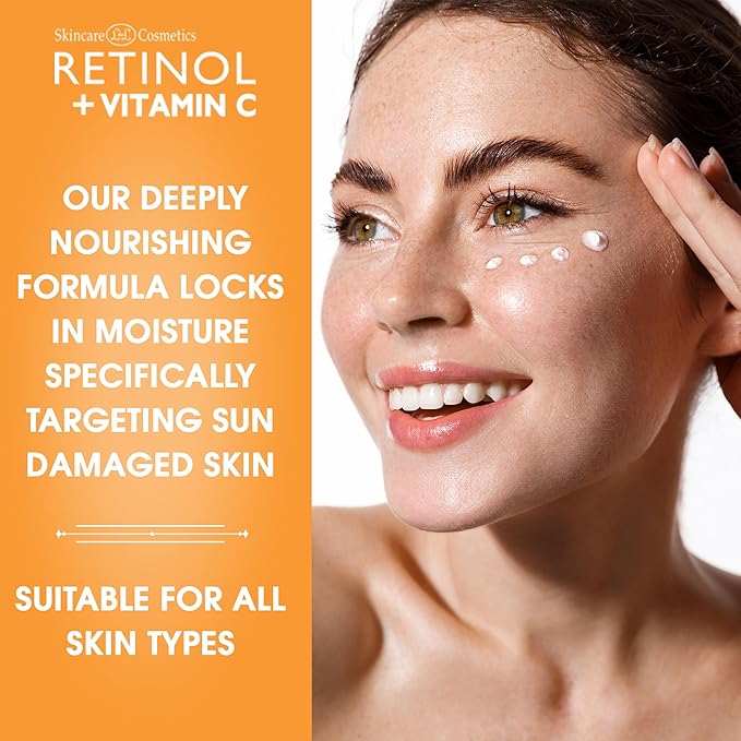 Retinol + Vitamin C Eye Cream - Anti-Aging, Dark Circle & Puffiness Treatment for Smooth, Firm Skin - Hydrating & Nourishing Formula for Sensitive Under-Eye Area
