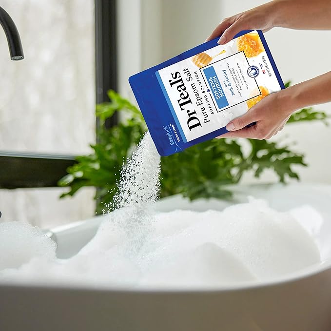 Dr Teal's Epsom Salt Soaking Solution, Soften & Nourish with Milk and Honey, 48 Oz
