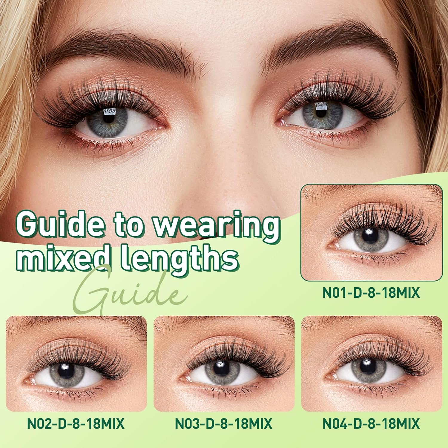 Natural Lash Clusters Wispy Eyelash Clusters 144 pcs Cluster Eyelash Extensions D Curl Individual Lashes 8-18MIX Mix Length Light and Natural Lashes Look with Thin Lash Band by KEYYOU(N04-8-18MIX-D)