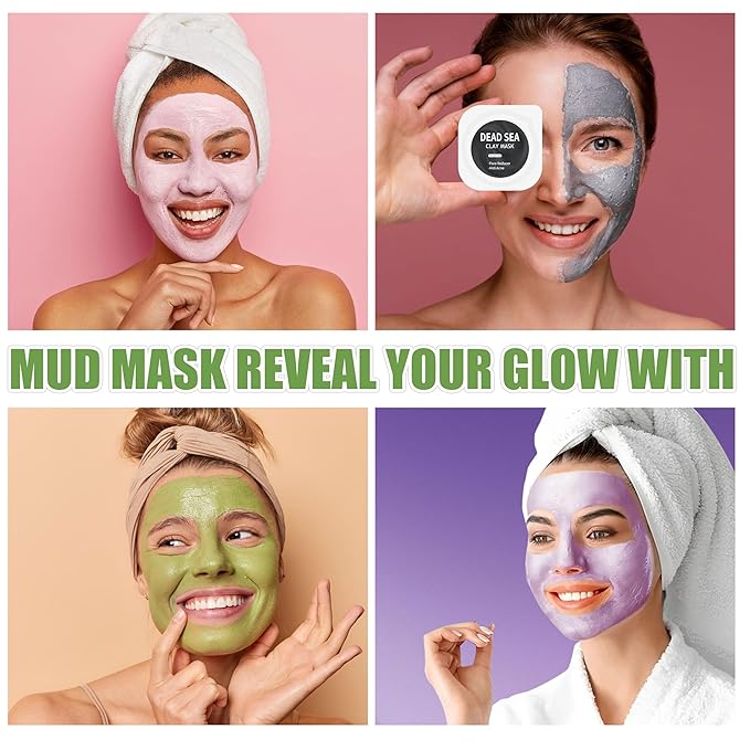 10 Pods Clay Facial Mask Set - Rose, Green Tea, Eggplant, Avocado, Dead Sea Mud, Mud Mask Deep Pore Cleansing Acne Blackhead Removal Men & Women Face Mask Skin Care,Two To Three Times A Week.