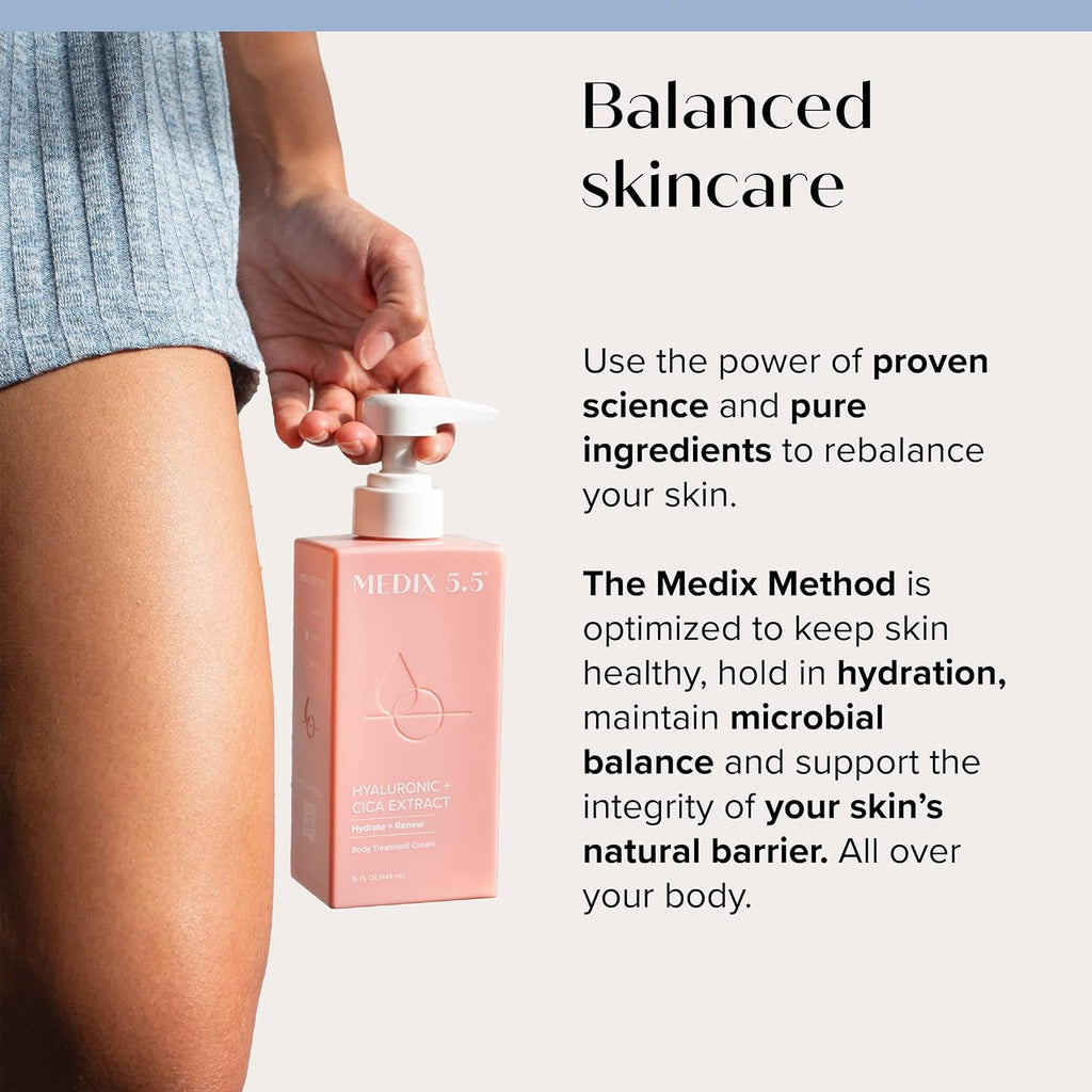 Medix 5.5 Hyaluronic Acid + Vitamin E Cream Body Lotion & Face Moisturizer | Hydrating Dry Skin Firming Lotion Minimizes Look Of Wrinkles, Stretch Marks, & Crepey Skin | Skin Care Products | 15 Fl Oz
