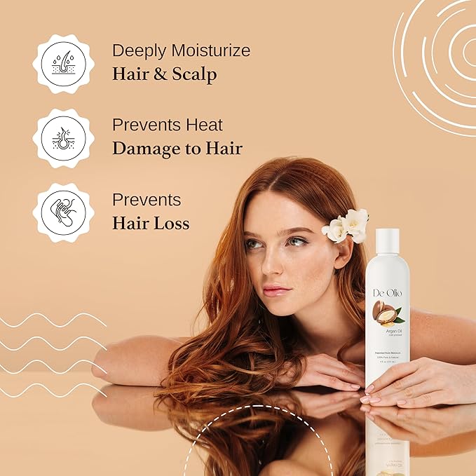 | Argan Oil of Morocco | 100% Pure & Natural Cold Pressed Argan Oil for Hair, Skin, Face | Refined Moroccan Hair Oil for Moisturizing & Strengthening | 8fl. oz. (237mL)