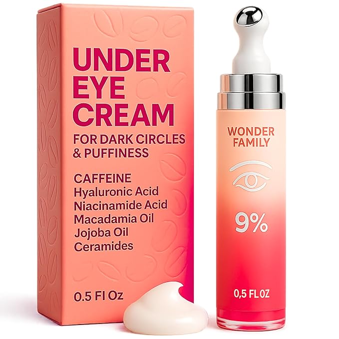 Eye Cream with Caffeine - Hyaluronic Acid and Niacinamide Serum - Face Puffiness Reducer