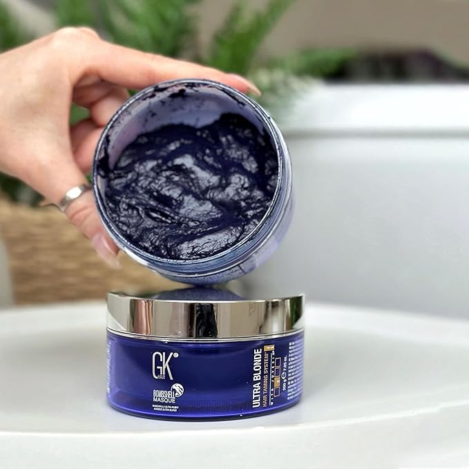 GK HAIR Global Keratin Lavender Bombshell Masque (7.05 Fl Oz/200 g) Semi-Permanent Long Lasting Hair Toning Color Pigments Moisturizing Styling and Coloring Mask for All Hair Types Unisex