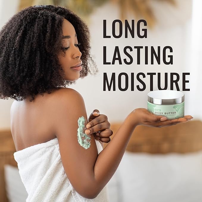 Natural Elephant Body Butter with Shea Butter, Dead Sea Minerals & Vitamin E - Luxurious Moisturizer, Hydrating Cream, Cruelty-Free, Paraben-Free, 9 oz (Kiwi)