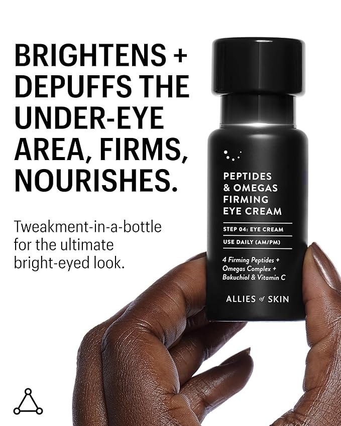Allies of Skin Peptides Firming Eye Cream | Under Eye Moisturizer for Dark Circles & Puffiness | Bakuchiol, Ceramides and Vitamin C for Fine Lines and Under Eye Area | 0.5 oz