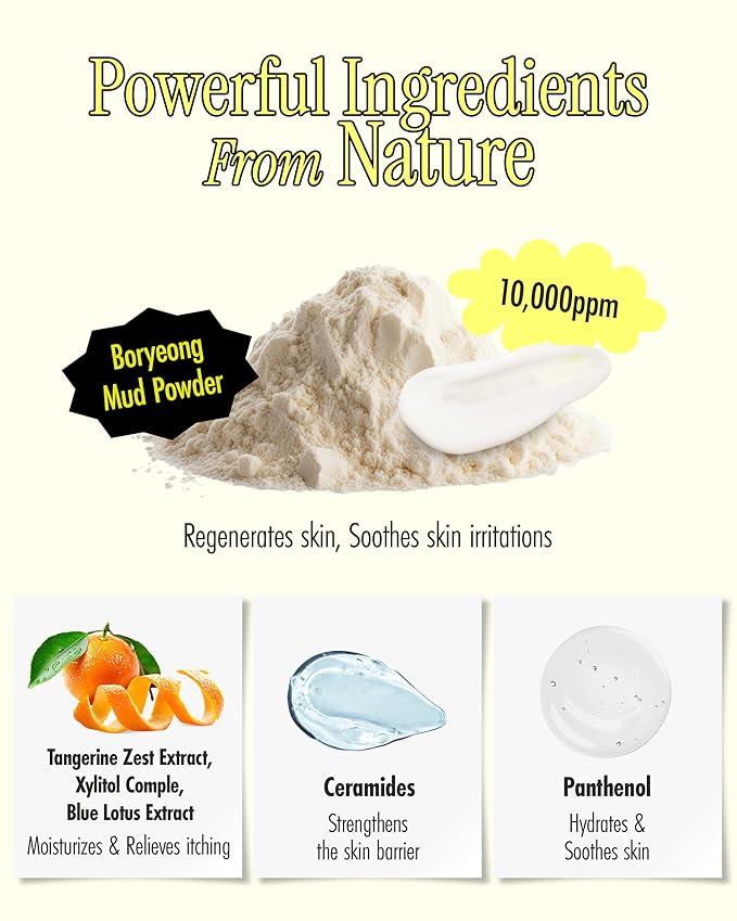 Atocovery Mud Refresh Body Lotion - Ultimate Hydration Itchness Relief Boryeong Mud Body Moisturizer - Mild & Gentle Ingredients for Sensitive Skin - Geranium & Rose Scent, 10.58 oz.