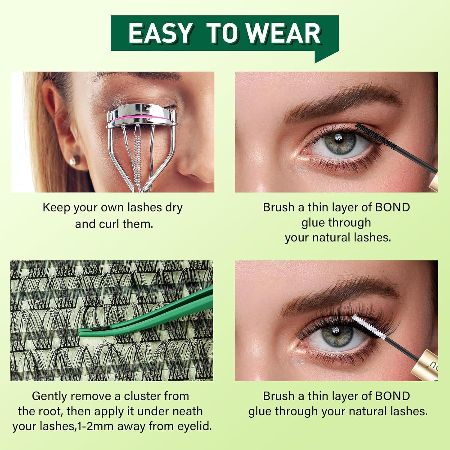 Natural Lash Clusters Wispy Eyelash Clusters 144 pcs Cluster Eyelash Extensions D Curl Individual Lashes 8-18MIX Mix Length Light and Natural Lashes Look with Thin Lash Band by KEYYOU(N02-8-18MIX-D)