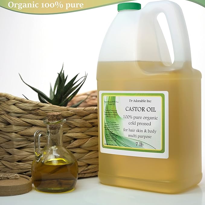 Dr Adorable - 7 lb - Premium Castor Oil - 100% Pure Natural Organic Cold Pressed