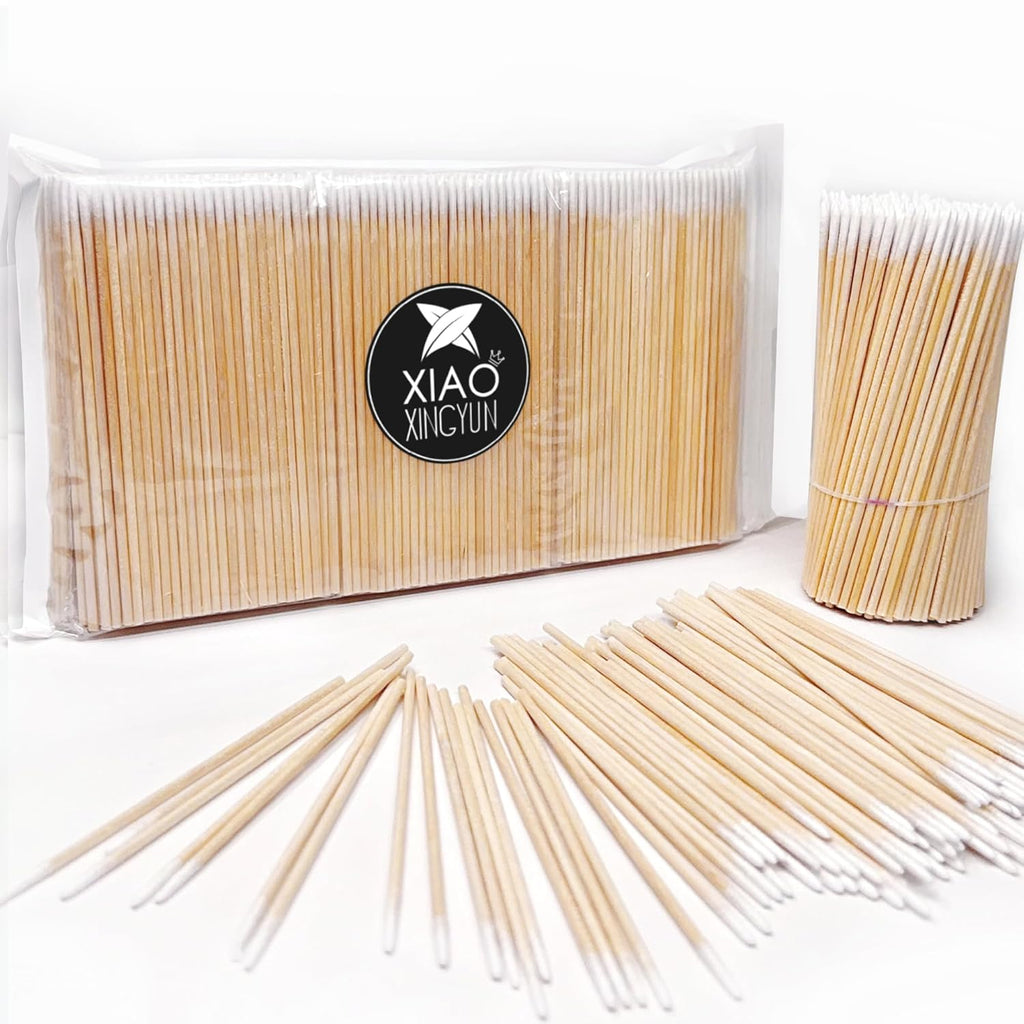 600PCS Pointed Cotton Swabs - Precision Tip Cotton Swabs - 4 Inch Microblading Cotton Swabs - Microblading Cotton Buds for Eyebrow Eyelash Extensions, Makeup, Nails, Tattoo Permanent Supplies, Craft