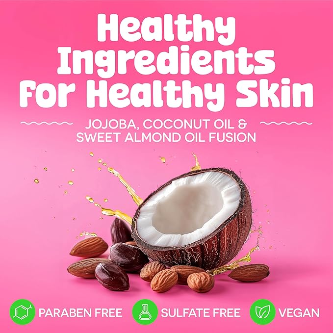 BeYoutiful Coconut Lime Body Oil for Kids & Teens, Hydrating Glow Oil for All Day Moisture with Jojoba & Sweet Almond, Soft, Smooth Skin, 8 oz