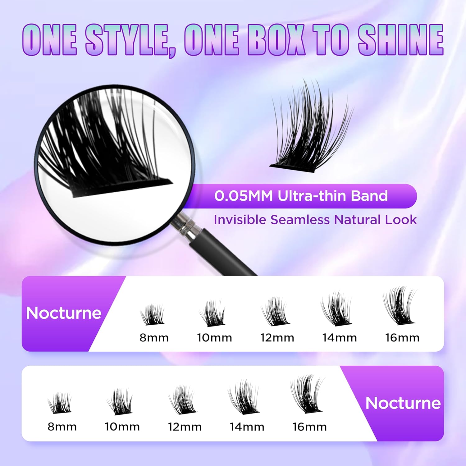 Lash Extension Kit DIY Lash Clusters Kit Eyelash Extensions Individual Lashes Extensions with (Bond,Seal,Tweezers,Remover,168Pcs,Nocturne,8-16)