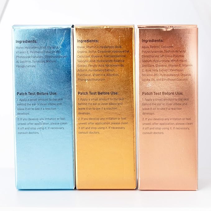 Facial Skin Care Set– Retinol Serum, Vitamin C & Hyaluronic Acid for Face – Anti Aging Face Serum Set for Women – Firm, Wrinkle Smoothing, Dark Spot Corrector, Brighten Dullness