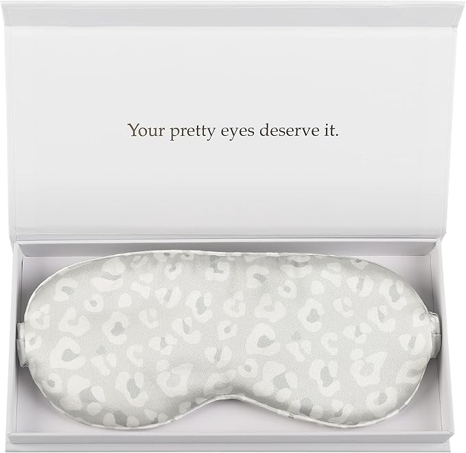 Silk Sleep Mask Light Blocking Luxury 100% Mulberry 22mm Silk Eye Mask Eye Cover Blindfold Ultra Soft Light & Comfy Anti Aging Skin Care with Travel Bag Gift Package