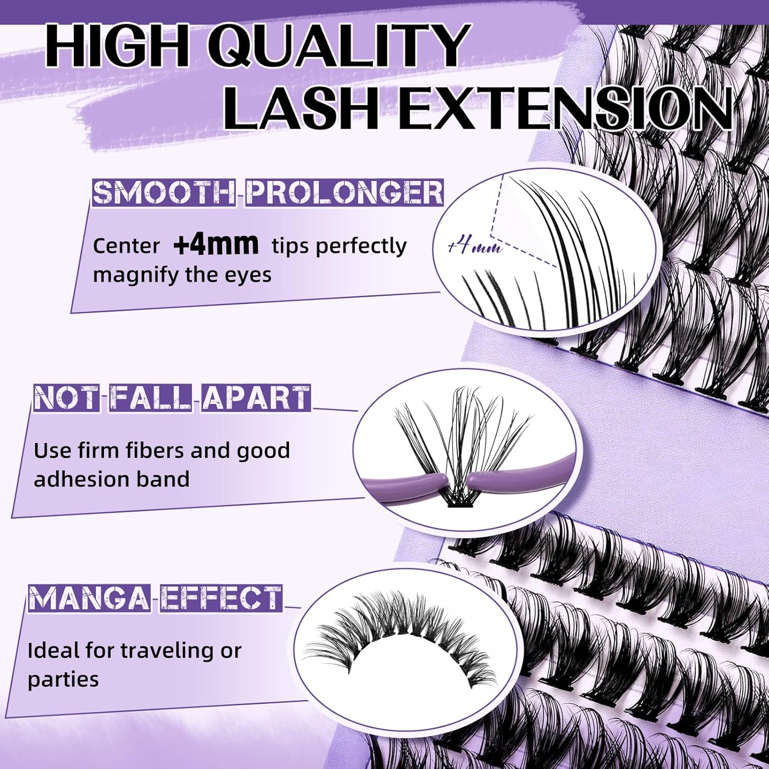 B&Qaugen Lash Extension Kit for Beginners Eyelash Extension Kit Manga Lash Clusters Kit 280 PCS Individual Lashes Kit Volume 40D+50D Soft D Curl Eye Lash Extension Lash Kit(Manga-40D+50D-D-9-16MIX)