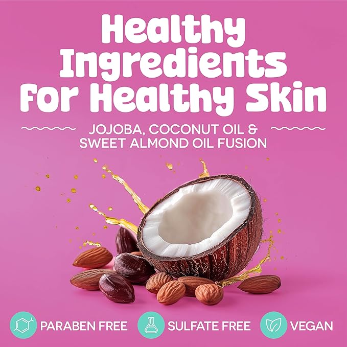 BeYoutiful Moisturizing Body Oil for Kids & Teens, Guava Passion Fruit Glow Oil with Jojoba & Sweet Almond, Hydrating Bath Oil for Soft Skin, 8 oz