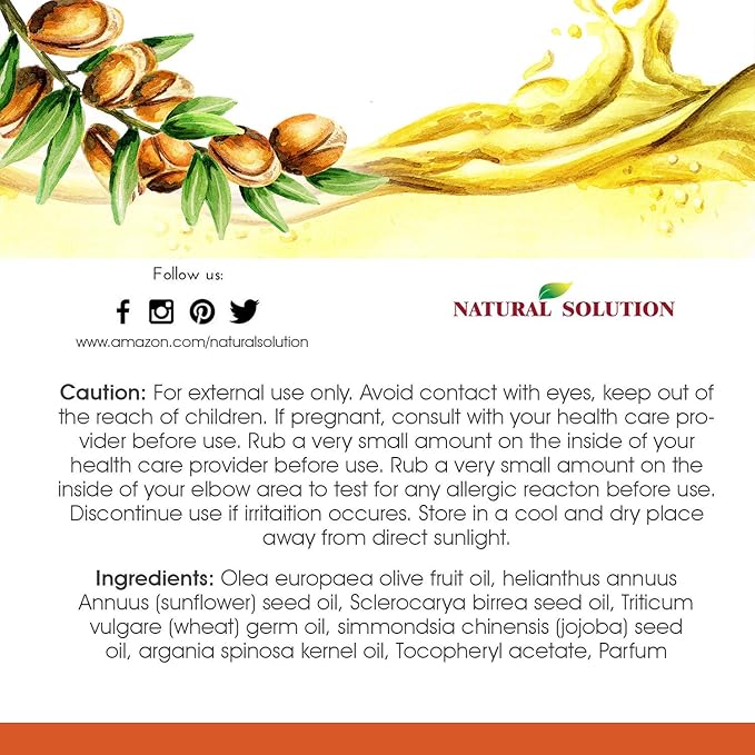 Natural Solution 100% Naturally Pure Massage Oil,for Aromatherapy Relaxing Massage,Organic Marula Oil,Jojoba Oil & Olive Oil,Hair & Skin Care Benefits,Nourish & Protect - 3.4 oz Oily 8606E