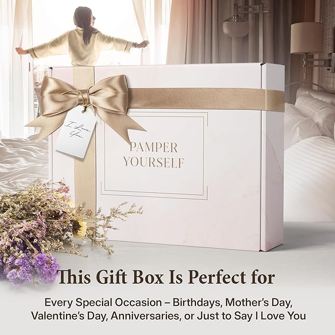 10-Piece Spa Gift Box for Women | Self-Care Set with Eye Mask, Loofa, Bath Bombs, Face Masks, Bubble Bath, Lotion, Body Wash & Bath Salt | Perfect Gift for Mom, Grandma, Wife, or Loved Ones