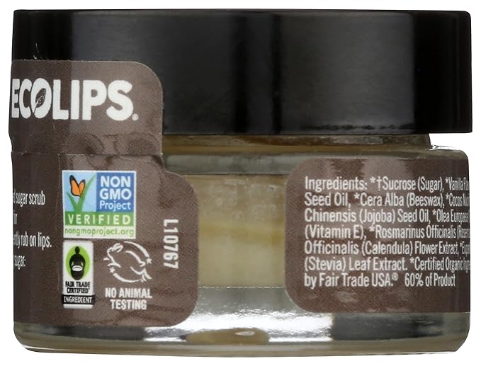 Ecolips Ecolips Organic Lip Scrub, Vanilla Bean, 0.5 Ounce