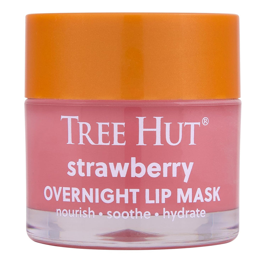 Tree Hut Strawberry Overnight Lip Mask | Leave on Overnight & Wake up to Soft, Hydrated Lips | Elevate your Self Care Routine | .6 oz.