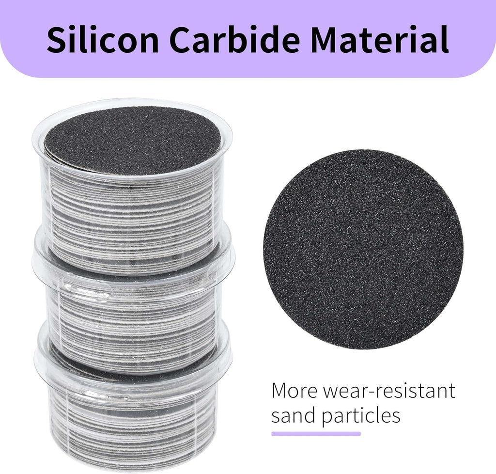 120PCS Coarse 80 Grit Replaceable Sandpaper Discs for Electric Foot Callus Removers - 42mm Heavy-Duty Foot File Refills - Fast Dead Skin & Callus Removal