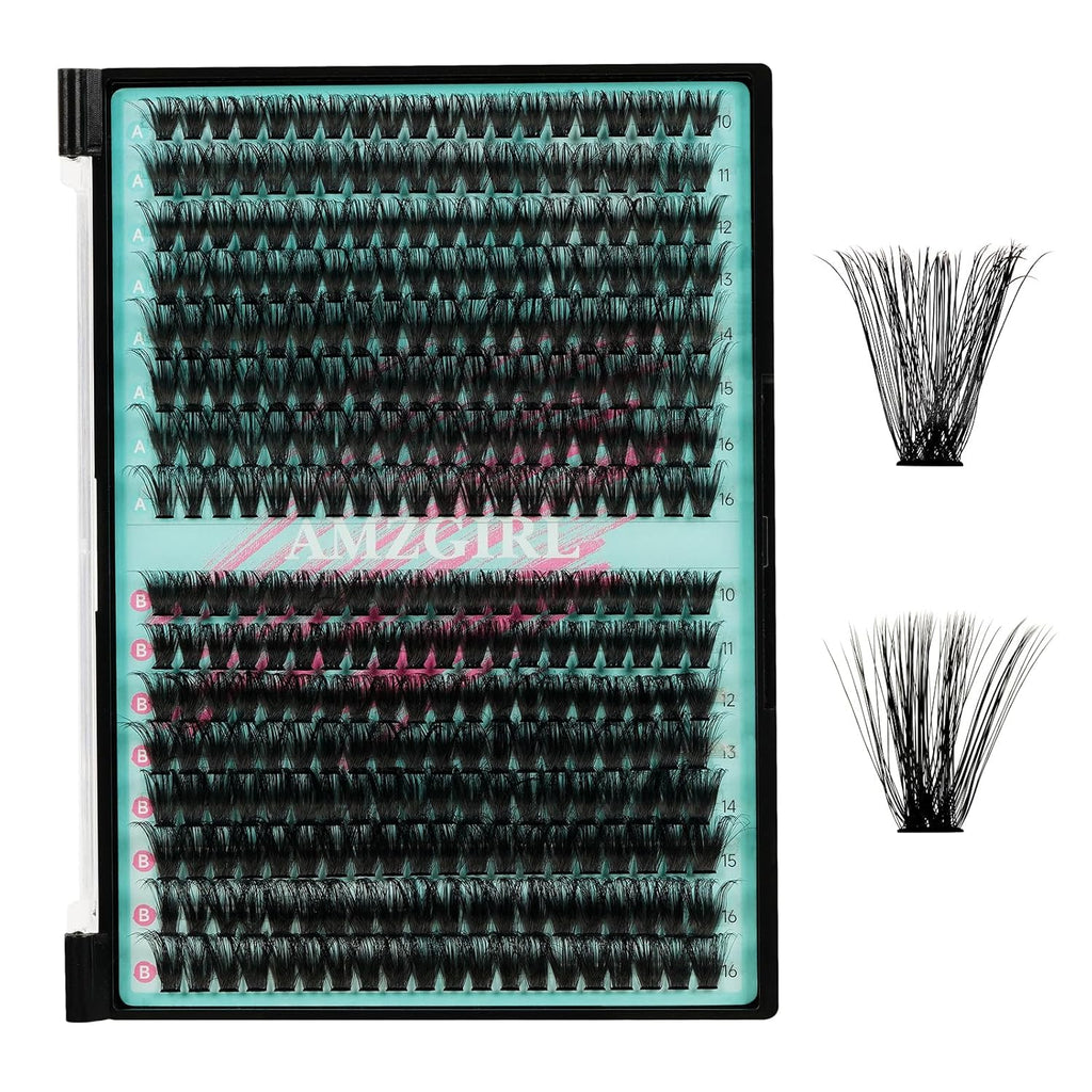 Lash Clusters 320Pcs 80D 100D Eyelashes Cluster D Curl Individual Wispy Lashes Cluster for DIY Cluster Eyelash Extensions at Home for Beginners (Mix10-16mm)