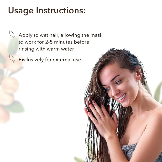 Organic Argana Oil Deep Reviving Vegan Hair Mask for damaged hair- ECOLATIER, 250ml - 96.9% Natural, Restores Shine, Argan & Macadamia Oils - 8.5 Fl Oz