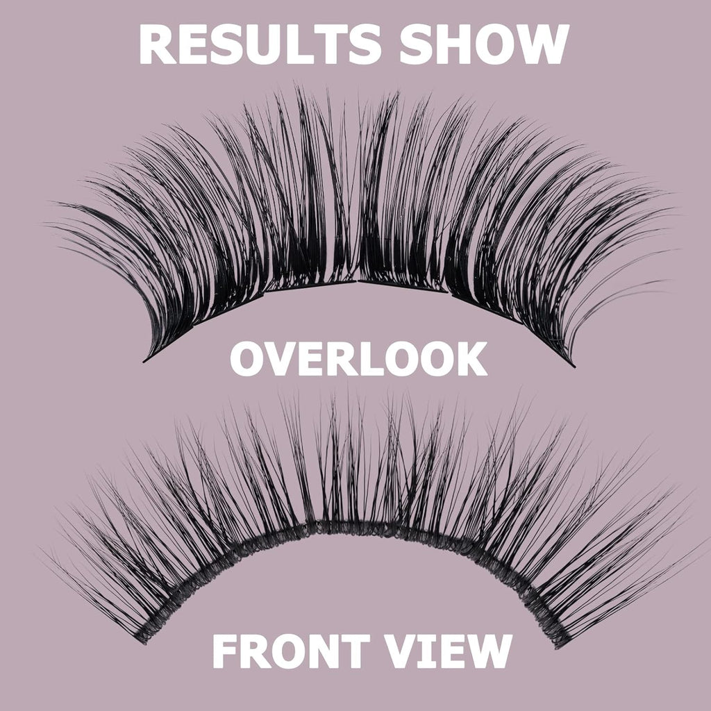 QUEWEL Cluster Lashes 72 Pcs Wide Stem Individual Lashes C/D Curl 8-16mm Length DIY Eyelash Extension False Eyelashes Soft for Personal Makeup Use at Home (natural02-C-16)