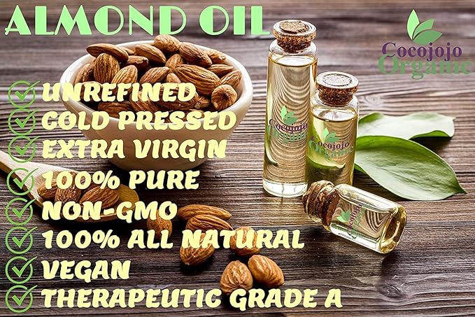 Dr Joe Lab Bitter Almond Oil - 16 oz - Pure, All Natural, Non GMO, Carrier Oil - for Skin, Hair, Body, Nails, Face, Arms & Legs - Hydrates, Nourishes, Moisturizes