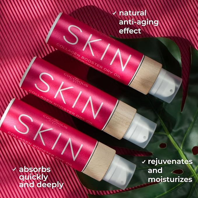 COCOSOLIS SKIN Collagen Booster Bio Oil – Anti-Aging Collagen Lotion for Skin Tightening with Rosehip and Essential oils – Collagen Oil for Face and Body - Smooths and reduces wrinkles